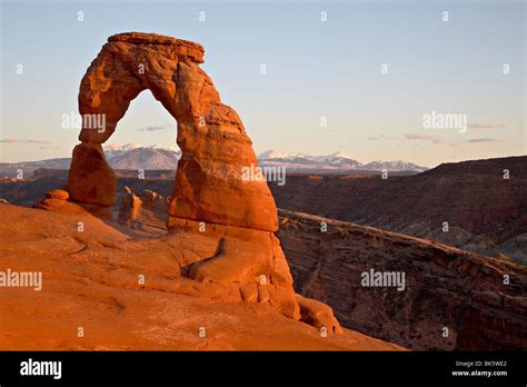Delicate Arch At Sunset Arches National Park Utah United States Of