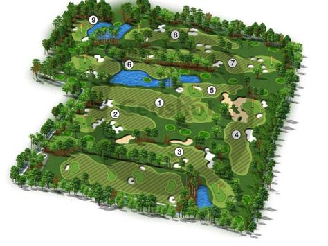 Golf Course Design Rendering Photorealistic Visualization Landscape
