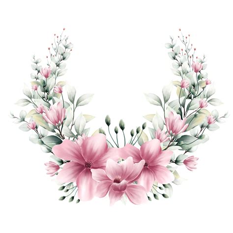 Watercolor Floral Wreath 11660302 Png