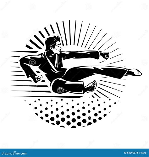 karate martial arts kung fu tae kwon do vector line icon linear