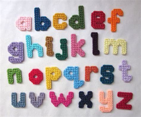 Plastic Canvas Lowercase Alphabet Magnets Crochet Canevas Lettres