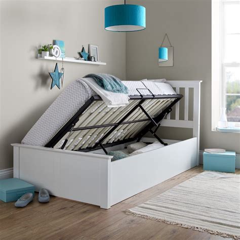 We are the biggest supplier of ottoman beds in lancashire & yorkshire. Francis White Wood Ottoman Storage Bed 3ft Single with 4 ...