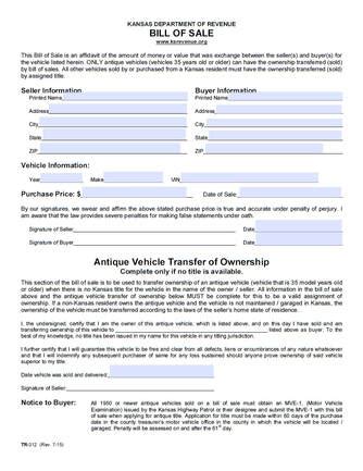 Car Bill of Sale PDF | Printable Template | AS IS Bill of Sale