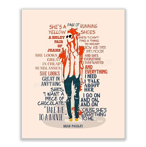 Brad Paisley Shes Everything To Me Song Lyric Wall Art