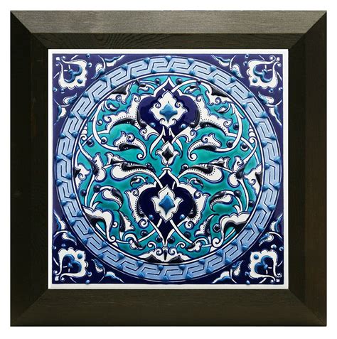 11 Turkish Iznik Ceramic Tile With Frame Tezhip Etsy