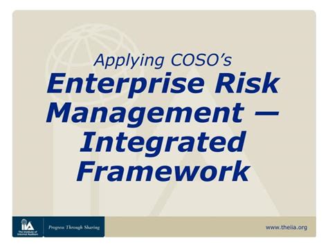 Ppt Applying Cosos Enterprise Risk Management — Integrated Framework