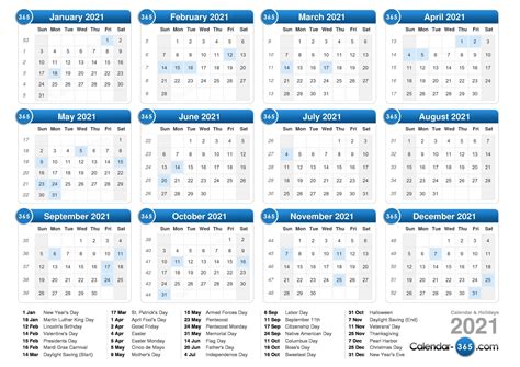 Excel Calendar 2021 With Week Numbers Calendar Template Printable