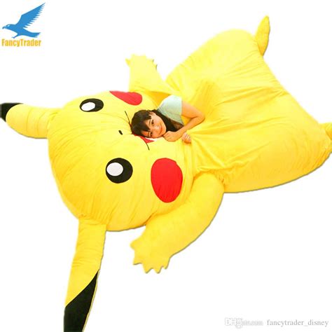 2018 Fancytrader Japan Anime Giant Plush Stuffed Pikachu Sleeping Bag