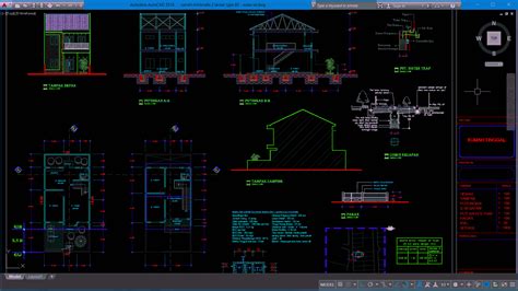 Rumah tropis ini menggunakan kusen kayu supaya terlihat alami. Download Desain Rumah Minimalis 2 lantai Type 60 DWG ...