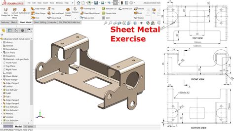 Advanced Sheet Metal Exercise In Solidworks Youtube