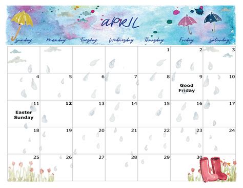 Thank you for choosing our printable calendar organizer: Cute April 2021 Calendar Templates