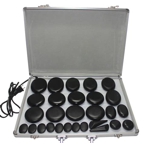Hot Stone Massage Set With 28 Pieces Of Basalt Hot Stone With Heater