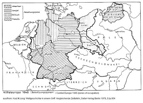 Deutschland karte der besatzungszonen (karte der militärregierung). Karten zu Deutschland 1933-1945 / maps about Germany 1933-1945