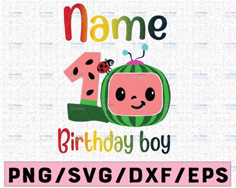 Cocomelon Personalized Name Birthday Boy PNG SVG, Cocomelon Birthday