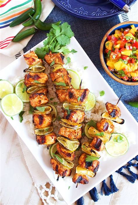 Grilled Chili Lime Chicken Kabobs With Mango Salsa The Suburban Soapbox