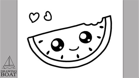how to draw a cute watermelon slice very very easy youtube