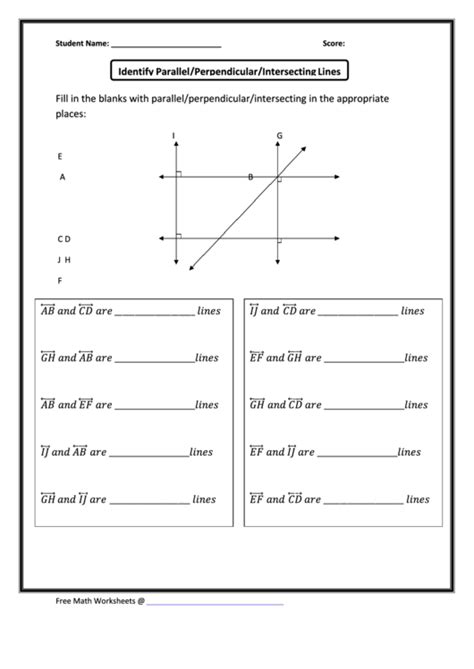 Free Printable Worksheets On Parallel And Perpendicular Lines