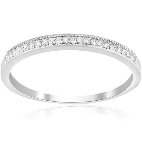 Top designer collections · visual jewelry consultant 1/8ct Diamond Wedding Stackable Womens Anniversary Filigree Ring 10K White Gold | eBay