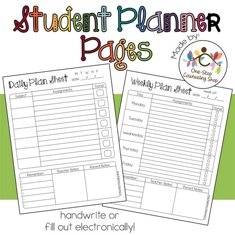 Free Printable Student Planner Printable Templates