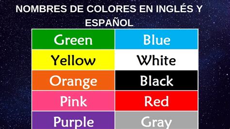 Nombres De Colores En Ingles Y Español Aprende Los Colores En Ingles