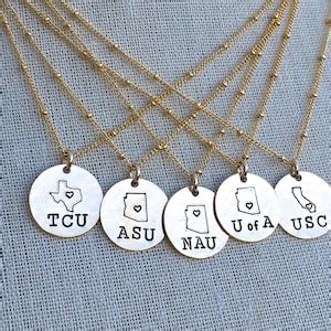 College Necklace College Acceptance Gift Graduation Etsy