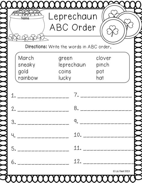 What goes first in alphabetical order numbers or letters. Polka Dot Firsties: Bossy R & Leprechaun ABC Order