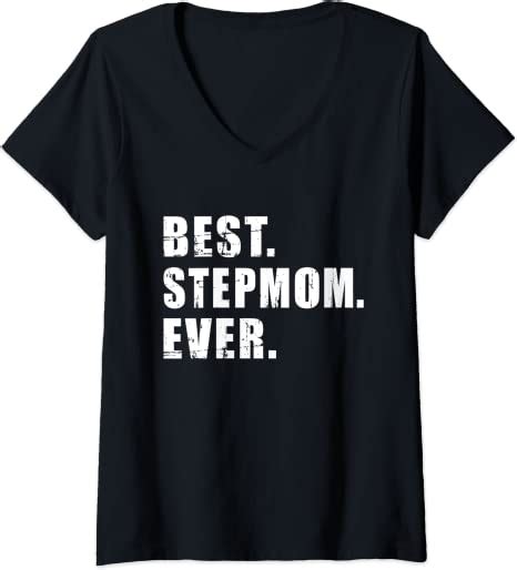 Womens Best Stepmom Ever V Neck T Shirt Uk Fashion