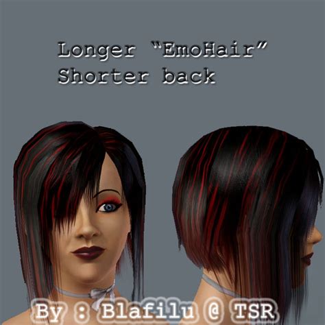 The Sims Resource Longer Emo Hair