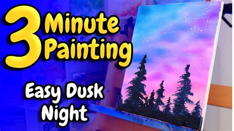 Easy And Fast Bob Ross Painting For Beginners Dusk Painting Youtube