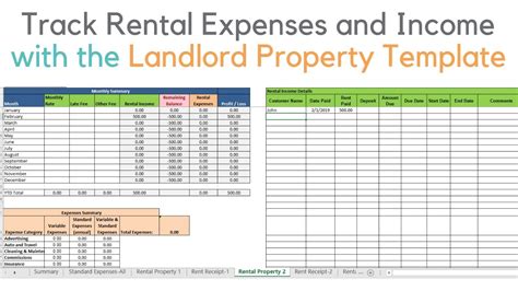 landlord template demo track rental property  excel