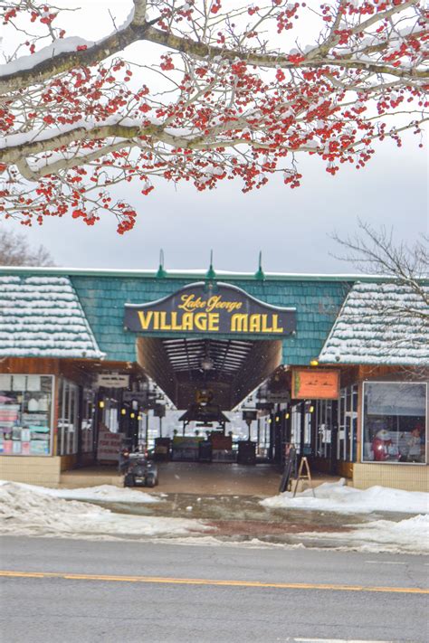 Snowy Day At The Lake George Village Mall On Canada Street The Mall