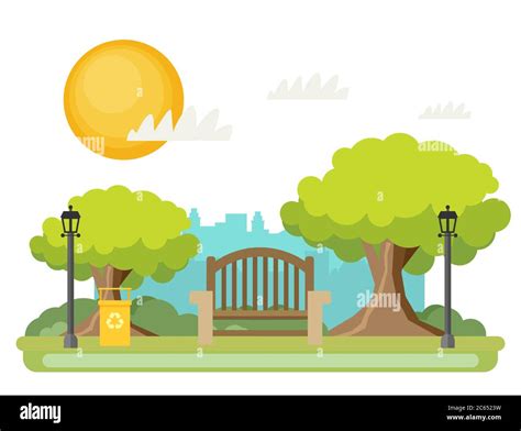 Public Park In The City Vector Illustration Stock Vector Image And Art Alamy
