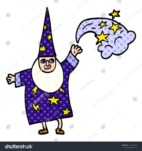 Cartoon Doodle Wizard Casting Spell Stock Vector Royalty Free
