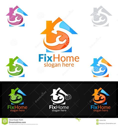Real Estate Logo Fix Home Vector Logo Design Suitable For Architecture