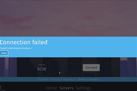 Authentication problem when connecting to wifi. FXServer "Connection Failed Couldn't load resource hardcap ...