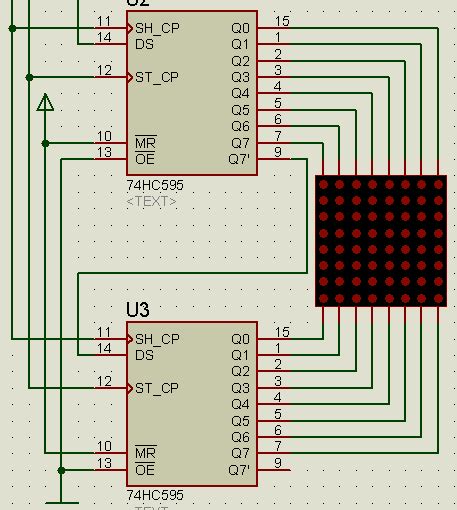 74hc595 Shift Register 8x8 Led Matrix Display Led Matrix Circuit