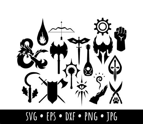 All D D Classes Dungeons And Dragons Vector Dungeon Master Etsy