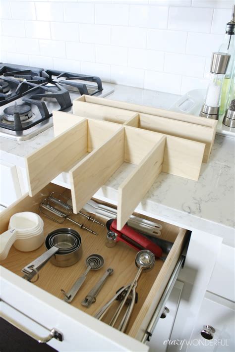Touch device users, explore by touch or with swipe gestures. DIY custom kitchen drawer organizers - Crazy Wonderful