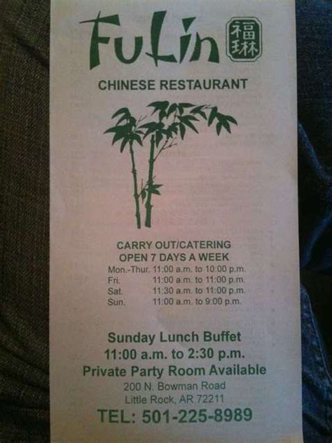 The long wait is over! Fu Lin Chinese Restaurant The Very BEST in Little Rock ...