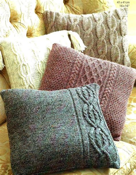 Pdf Knitting Pattern For 4 Designs Of Aran Cabled Cushions In Etsy