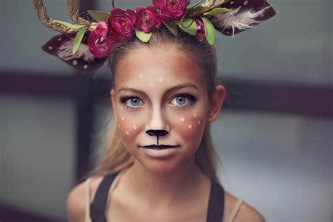 Deer Make Up Tutorial And Antlers Tutorial For Deer Costume Deermakeup