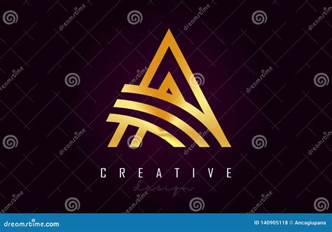 Uma Letra Dourada Logo Monogram Vetora Design Criativo Um ícone Da