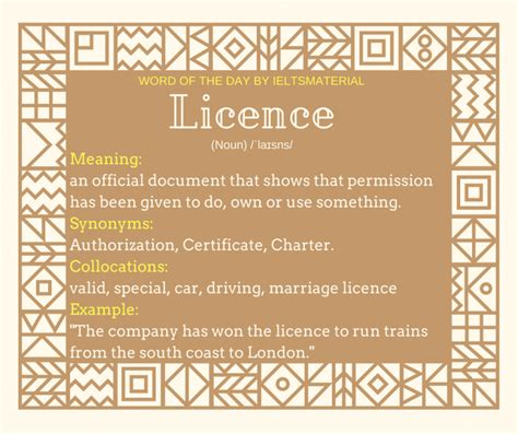 Licence Word Of The Day For Ielts