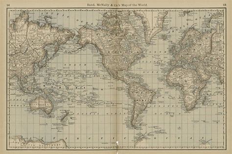 Randmcnallyandcosmap Of The World 1887 Antique World Map World