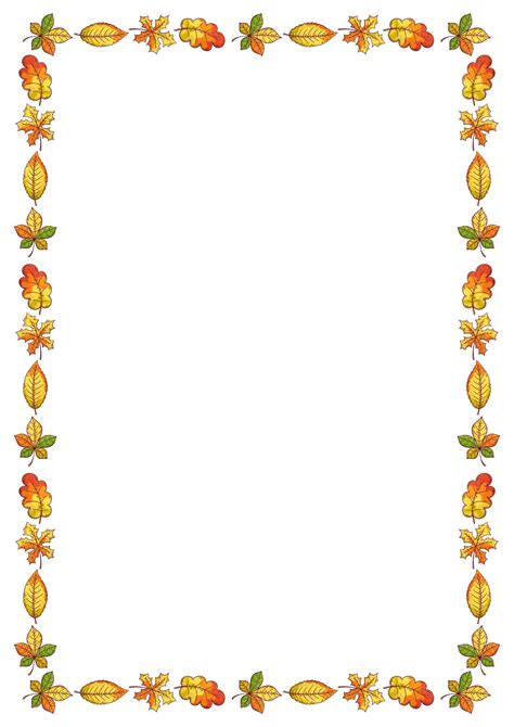 5 Best Images Of Printable Fall Page Borders Fall Leaves Border