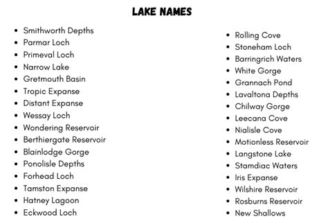 Fantasy Lake Names 220 Cool And Best Names Ideas For Lake 2024