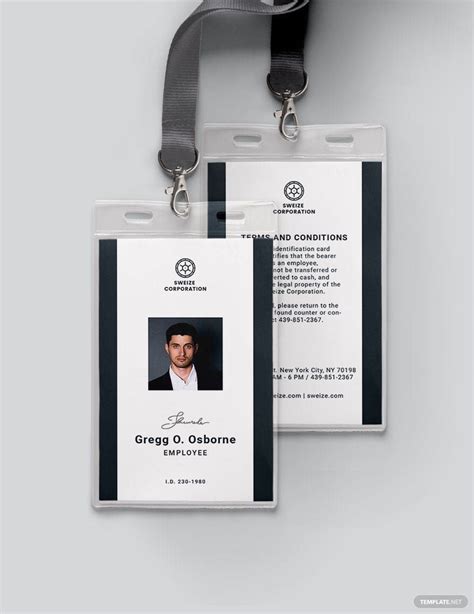 Id Card Format Template In Publisher Illustrator Word Psd Pages
