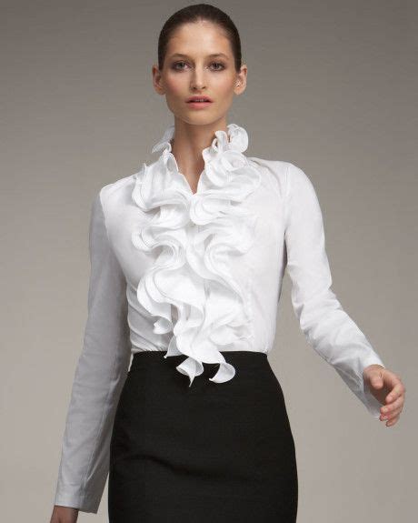 escada white ruffled blouse blouses for women fashion clothes women fashion outfits