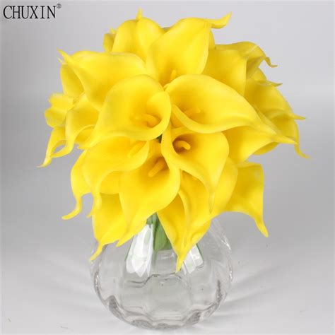 31PCS LOT Artificial Calla Lily PU Real Touch Pure Simulation Flower