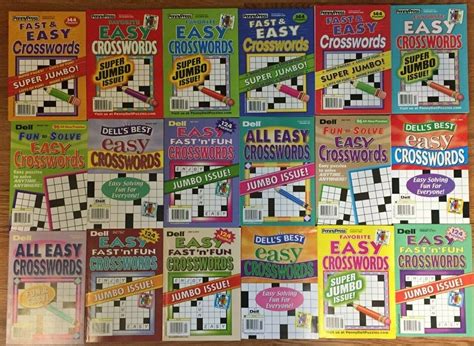 Lot Of Dell Penny Press Crossword Puzzle Books Good Easy Fast Fun